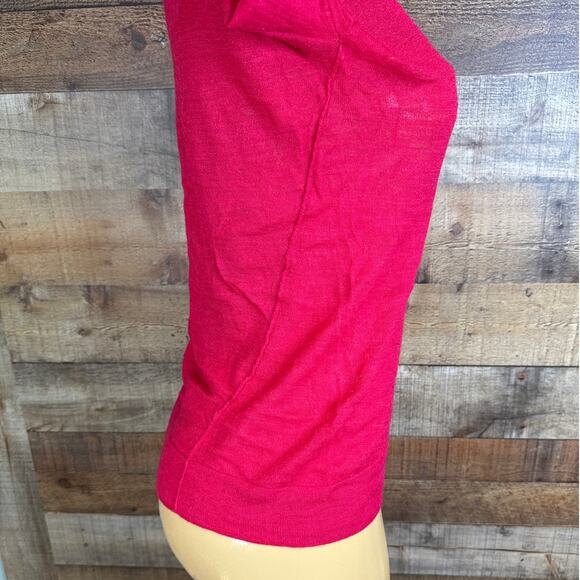 𝅺Joie Lightweight Semi Sheer Solid Red Sweater Size Medium - Picture 5 of 8